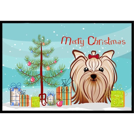 Carolines Treasures Christmas Tree & Yorkie Yorkishire Terrier Indoor or Outdoor Mat, 18 x 27 CA78469